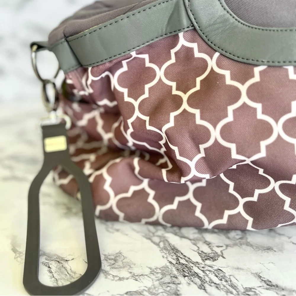 JJ Cole Diaper Tote Bag Gray Mauve Large